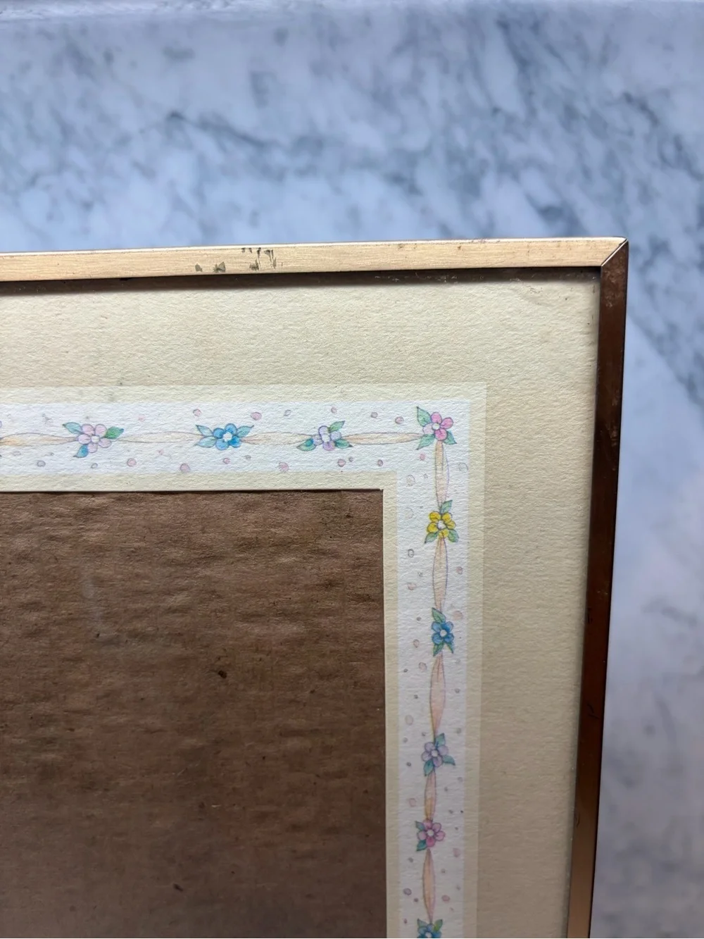 Vintage 1980s 1990s Gold Tone Floral Picture Frame 8x10 Cottagecore Decor